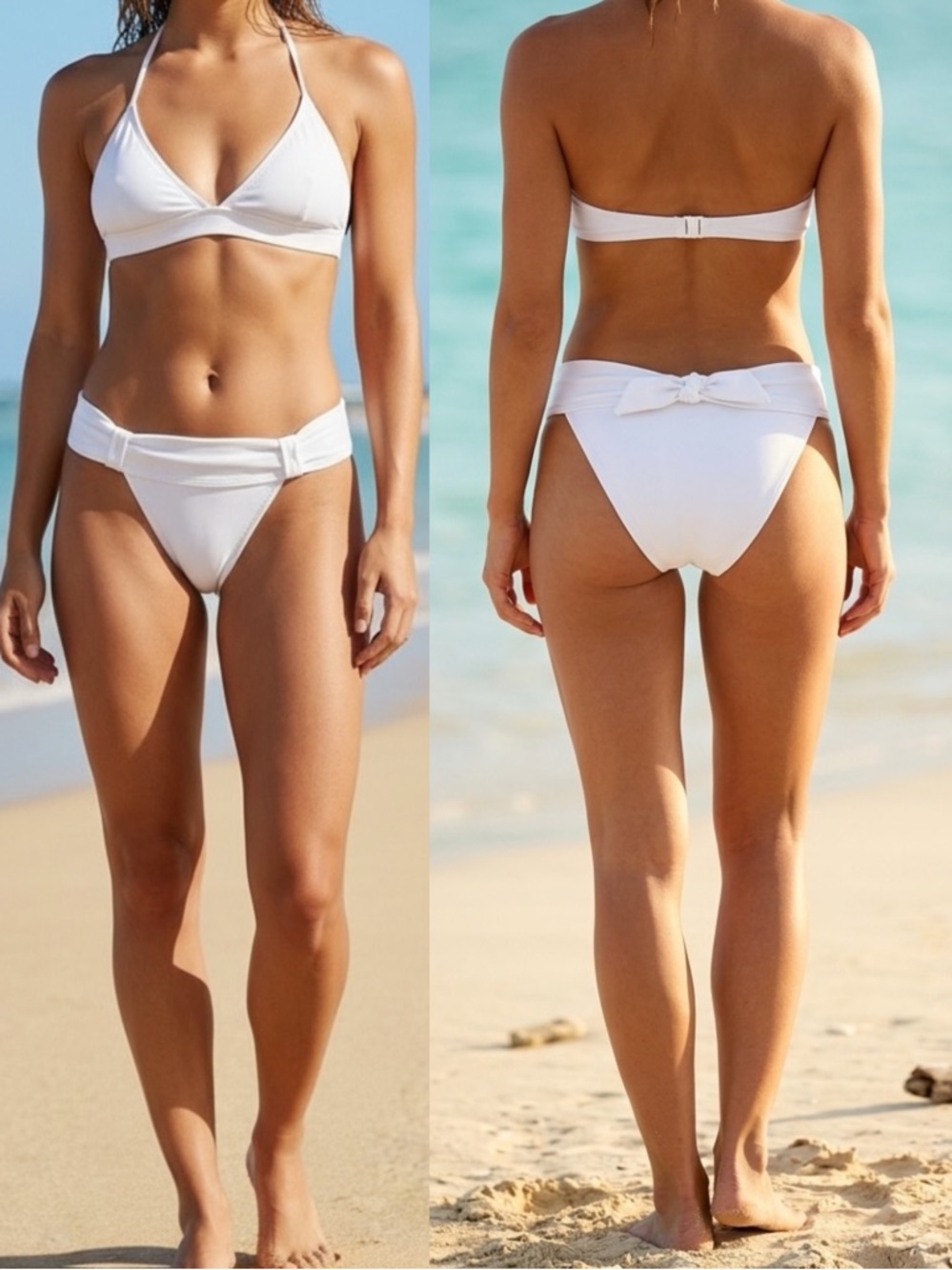 Vero Moda VMFUSCHIA TANGA MONO White Bikini Bottom S 4 NWT